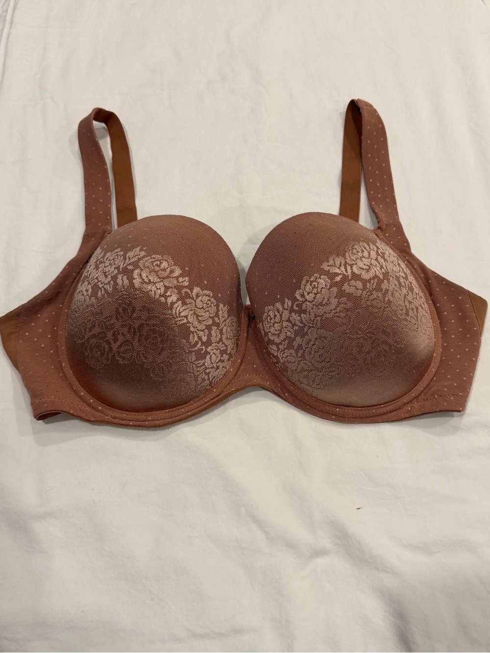 ✅ Soma 38DDD Molded Bra Floral Lace tan full coverage stunning support underwire